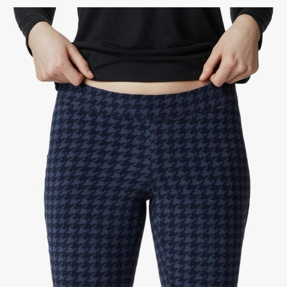 Columbia Base Layer Blue Houndstooth Fleece Leggings - Picture 15 of 16